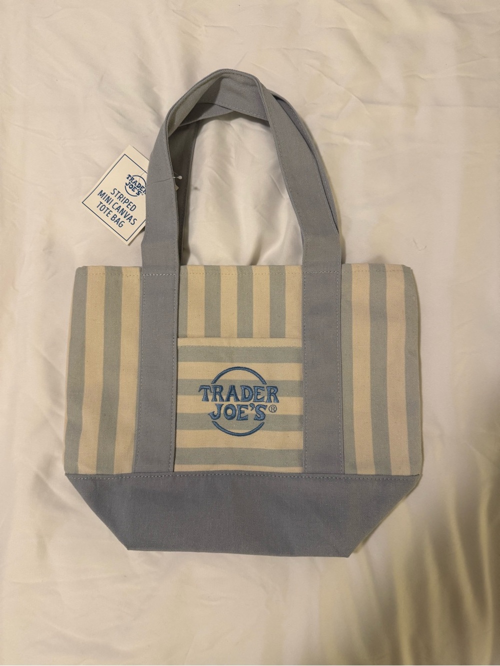 Trader Joe’s striped mini canvas tote